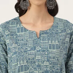 KALINI Printed Pure Cotton Tunic With Trouser image 4