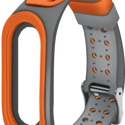 Epaal Super Soft Strap with Metal Buckle for Mi Band 5 / Mi Band 6 (Orange-Grey) Smart Watch Strap-27
