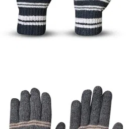 Striped, Self Design, Printed Winter Men Gloves-image-74