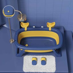 Polka Tots Infant Kids Blue Splish Splash Foldable Bathtub-image-26