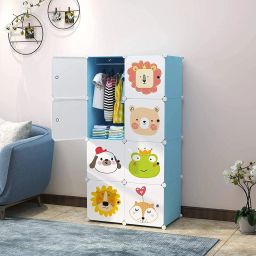 ® 8 Cube Door Multi-Use Storage Cabinet,Closet Organizer, Bookcase, Wardrobe PP Collapsible Wardrobe-image-39