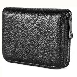 Men & Women Trendy Black Genuine Leather RFIDCard Holder-image-28