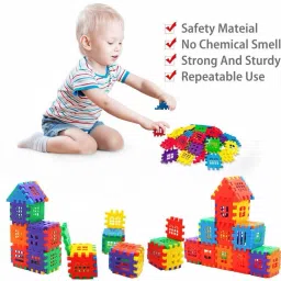 chocozone 72pcs Blocks House Multi Color Building Blocks with Smooth Rounded Edges - Building Blocks for Kids- Blocks Game for 4 Years Old Girls & Boys image 2