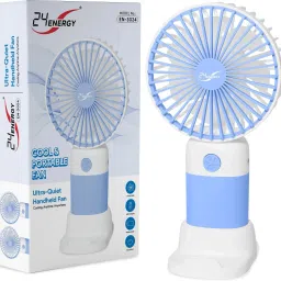 24 ENERGY Wind Blast Compact USB Mini Fan for Personal Cooling - Rechargeable - Blue USB Fan-16