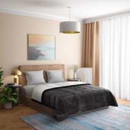 Solid Double Sherpa Blanket for Heavy Winter-image-77