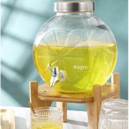 5000ML Round Glass Water & Juice Tank, Dispenser with lid Bottled Water Dispenser-image-66