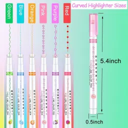 Designer Linear Roller Curve Highlighter Pens Set-14