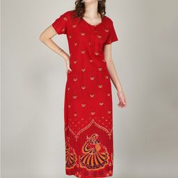 JVSP FASHION Ethnic Motifs Printed Maxi Nightdress-image-97