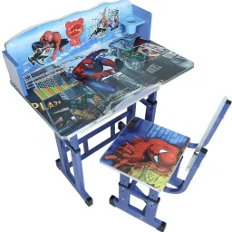 Kids study Desk & Chair with Adjustable Height with Dream Catcher Multicolor Engineered Wood Study Table-21