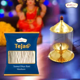 Nitya Akhand Jyot Aaradhya Diya with Borosilicate Glass 5 inch & Tejas Samai Diya bati Medium - Combo Brass (Pack of 2) Table Diya-image-20