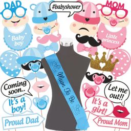 Baby Shower Props, Baby Shower Sash, Baby Shower Decoration Items (FP435) Photo Booth Board-image-94