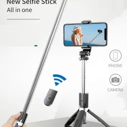BUFONA Multifunctional Selfie Stick Tripod Stand, Mobile Holder with Bluetooth Remote Tripod, Tripod Kit, Monopod image 3