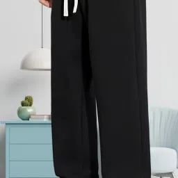 Men Solid Black Track Pants-image-36