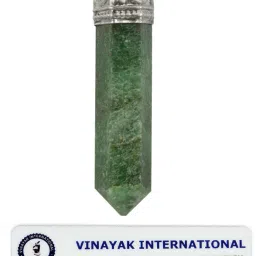 Certified Natural Green Aventurine Pencil Shape Pendant with Metal Chain Unisex Agate, Crystal Stone Pendant-image-95
