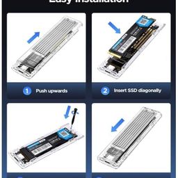 1Goal M.2 to Type-C USB3.1 Gen2 10Gbps Transparent External Solid State Drive Adapter Enclosure for 2280 2260 2242 2230 PCI-E M2 M-Key SSD, USB Type C Converter Case image 2