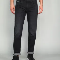 Men Skinny Mid Rise Dark Grey Jeans-image-2