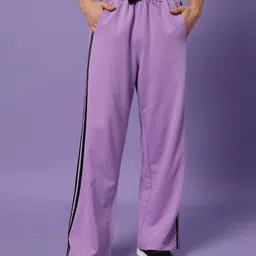 mast & harbour Men Solid Purple Track Pants-picture-22