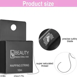 vinayakart Eyebrow Mapping String / Thread Black 10 Meter Eyebrow Thread image 2