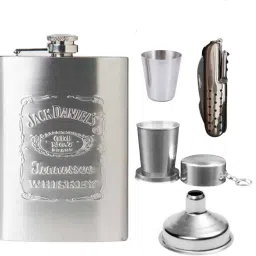JD with Folding glaas & tool Stainless steel Hip Flask-image-77