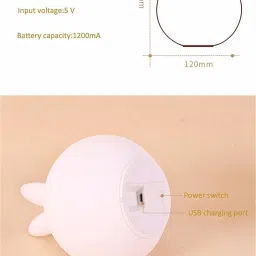 sarang Rabbit Silicone Night Light, Color Changing Cute Lamp with Touch Sensor Control Night Lamp image 3