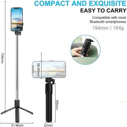 Worricow TOP SELLING Extra Extendable Selfie Sticks with Wireless Remote and Tripod Stand Tripod, Tripod Ball Head, Tripod Kit image 3