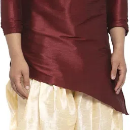 Men Art Silk Kurta Dhoti Pant Set-image-6