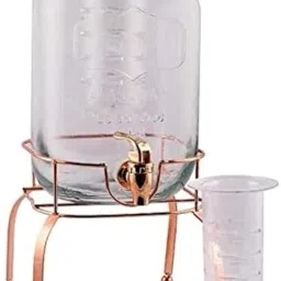 Imported Glassware Mason Jar, Juice, Water Trendy 5000 ml Gold Beverage Bottled Water Dispenser-image-26