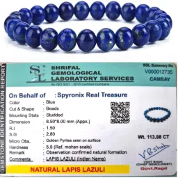 Lapiz Lazuli, Stone Crystal Bracelet-8