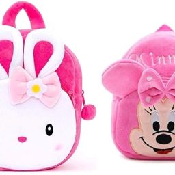 Small 11 L Backpack Rabbit & Minnie combo school bags for kids Plush Bag-image-4