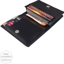 Men Casual, Ethnic, Evening/Party, Formal Black Artificial Leather Card Holder - Regular Size-image-69