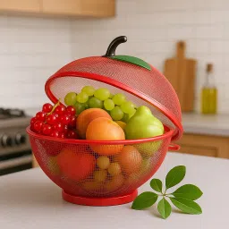 Apple Shape Metal Fruit Basket Bowl for Kitchen & Dining Table Decor Iron Fruit & Vegetable Basket-image-36