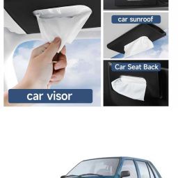 Black Car Tissue Napkin Holder for Sun Visor and Backseat – Universal Fit M9 Vehicle Tissue Dispenser-image-7