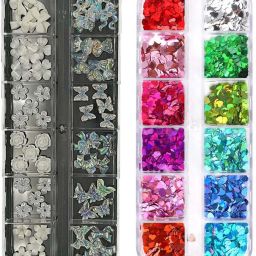 1 Set White Bow and Flowers and 1 Set Multicolor Heart Nail Art-image-23