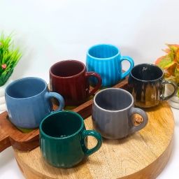 Pack of 6 Ceramic Bone China Ceramic Multicolor Tea And Coffee Cup/Mug Set (Multicolor, Cup Set)-image-47