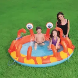 Inflatable(IND*88)Interactive Crab Ring Toss Play Kiddie Pool 5.4ft .Multicolor Inflatable Swimming Pool-32