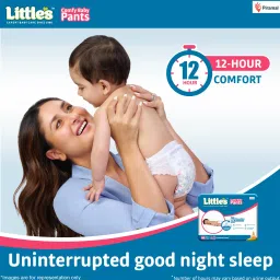 little's Comfy Baby Pants Diapers with Wetness Indicator and 12 hours Absorption | - New Born image 2