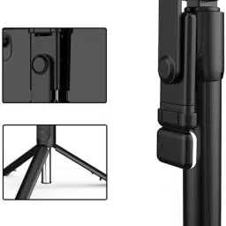 Wanzhow Best Bluetooth Extendable Selfie Stick with led for Making Tik-tok, YouTube vlog Monopod, Tripod, Tripod Bracket, Tripod Kit image 2