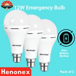 henonex 12W Rechargeable LED Bulb with Battery Backup – Pack of 3 2 hrs Bulb Emergency Light-picture-13