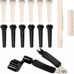 Guitar Repair Kit with 12 Bridge Pins and Saddle Tool Manual Digital Tuner-image-16