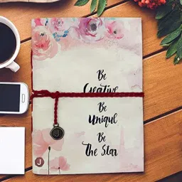 jhingalala Handmade Diary Notebook with Be Creative, Be Unique, Be The Star Printed on front Cover A5 Diary Unruled 160 Pages image 4