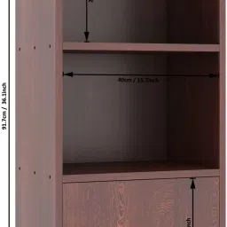 captiver Almari 1 Door Book Shelf and Display Unit Cabinet | Engineered Wood Semi-Open Book Shelf image 2