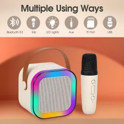 DPrime Wireless Karaoke Machine – Bluetooth Speaker with Mic & Dynamic Lights Speaker Mount image 3