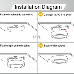 mvl 9W CBL Round Surface Led Down Light White Pack of 6 Ceiling Light Ceiling Lamp image 4