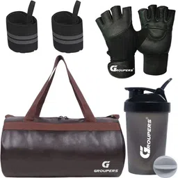 groupers HGC-LIAS-GLVS-WB-PU-BRN Home Gym Combo-picture-2