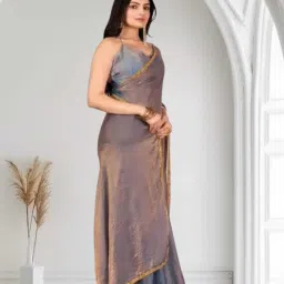 Solid/Plain Bollywood Chiffon Saree-image-43