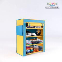 4 Layer Wardobe With Rust proof PVC Pipe PP Collapsible Wardrobe-36