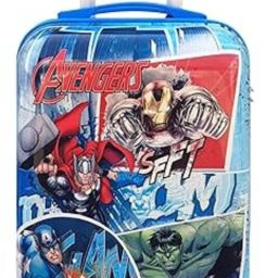 Small Cabin Suitcase (40 cm) 4 Wheels - Cartoon Print kids travel trolley bag Lightweight Luggage 4 wheels suitcase - Blue-image-87
