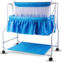 Baby Cradle with Swing & Mosquito Net, Foldable Cradle With Storage Mat For Baby-13