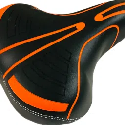 Bicycle Saddle Cycle Seat Wide Suspension PU Form Mountain Bikes Black-Orange Saddle-24