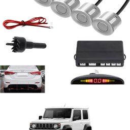 4Silver Parking Sensor With LED Display Increased Safety For Car-160 Universal 4 Silver Reverse Parking Sensor With LED Display For Cars-160 Parking Sensor-image-20